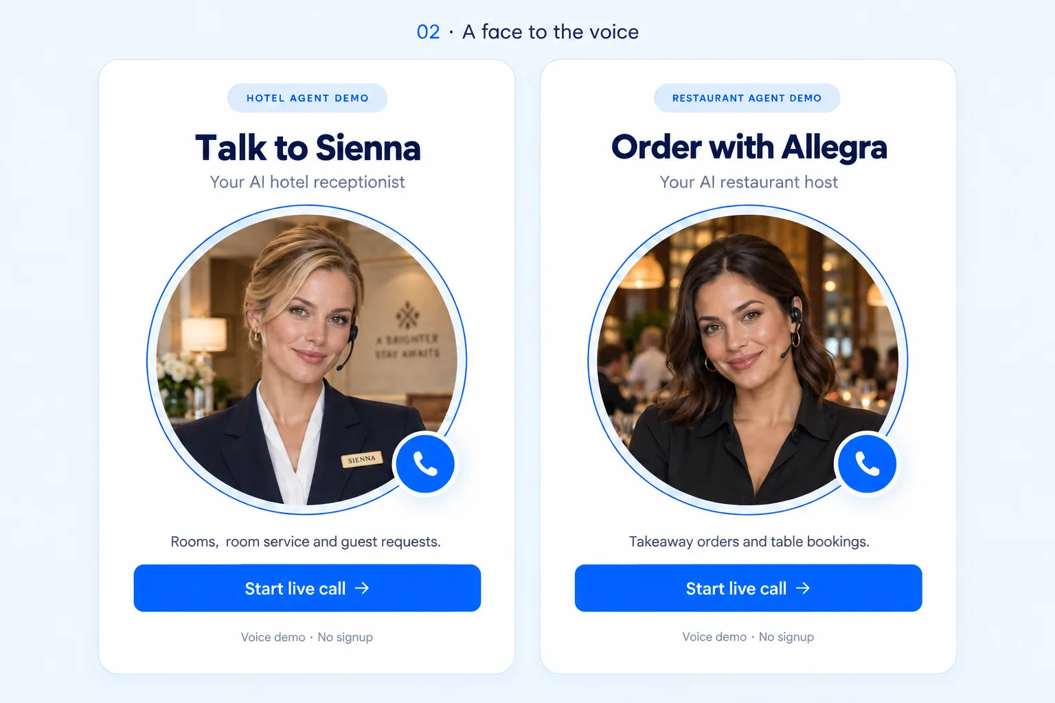 Sienna, your AI hotel agent, wearing a headset
